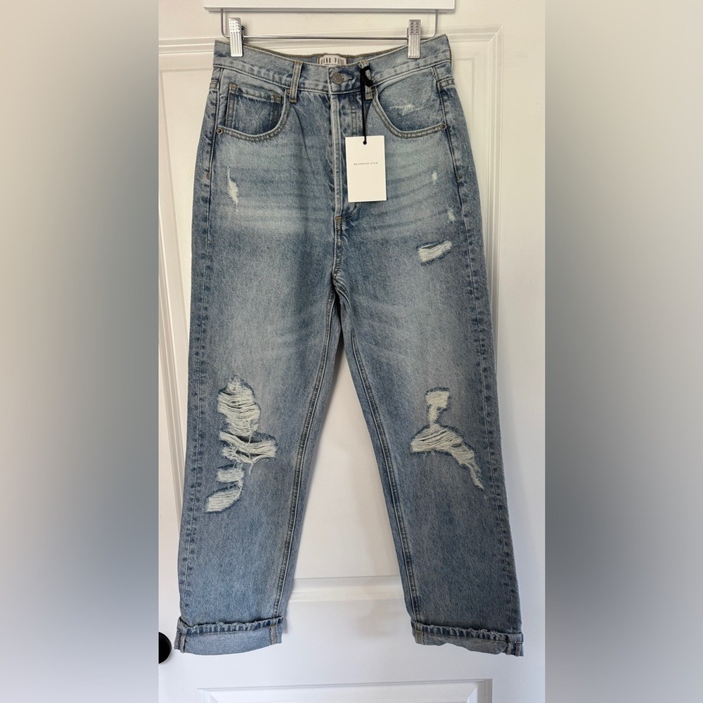 BLANK PAIGE Women Distressed Light Wash Denim Jeans Size S High Rise‎ Cropped